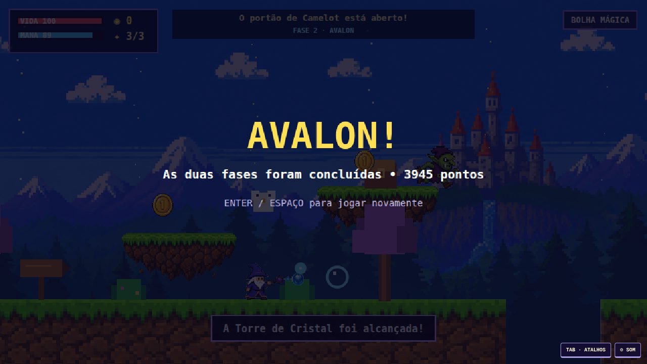 Tela de vitória em Avalon